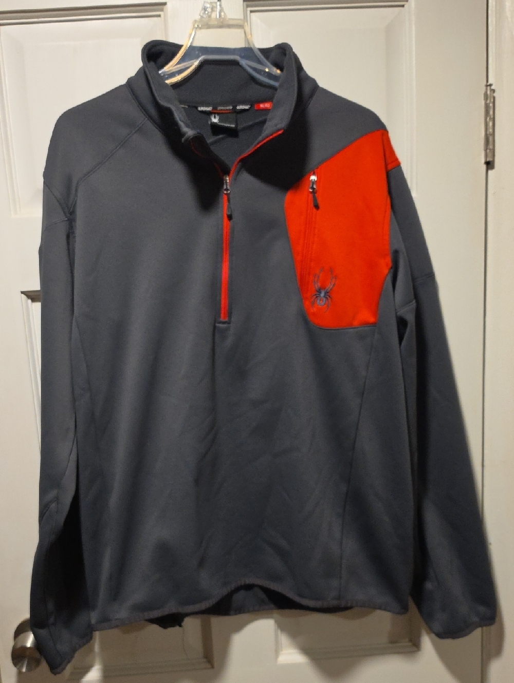 Spyder Men’s Performance Half-Zip Jacket in Charcoal and Red